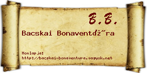 Bacskai Bonaventúra névjegykártya